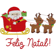 Matriz de Bordado Papai Noel Com Trenó